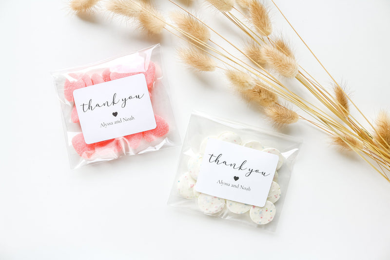 Personalized Thank You Favour Bags and Stickers, Wedding Favors, Bridal Shower Favours, Thank You Favours Bags, Birthday Party Favours.