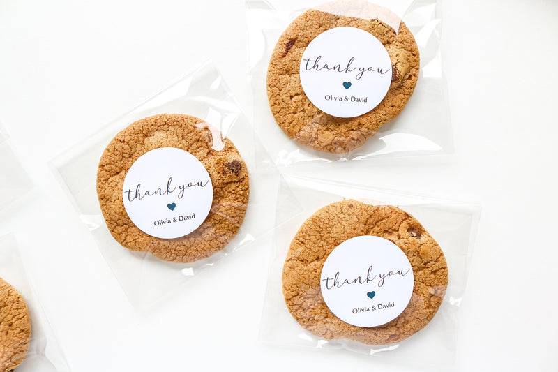 Personalized Thank You Cookie Favor Bags, Cookie Bags and Stickers, Wedding Treat Bags, Bridal Shower Favour Bags, Birthday Favour Bags.