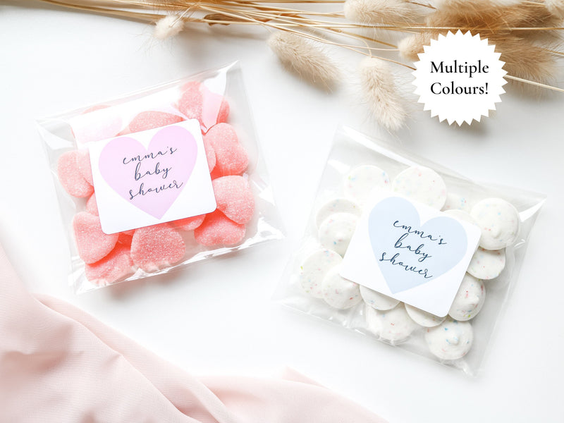 personalized baby shower bridal shower favour bags and stickers